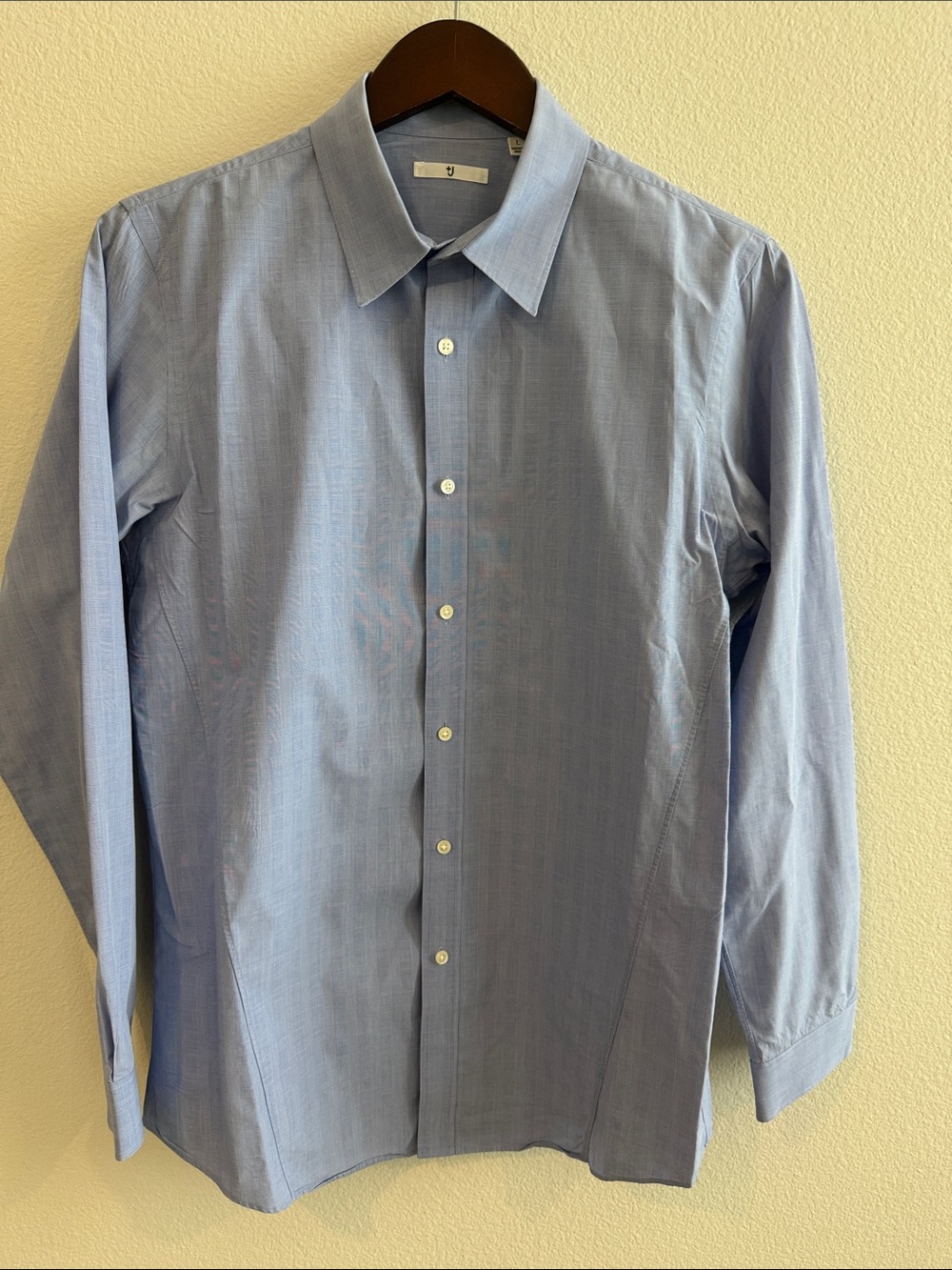 Jil Sander Uniqlo +J Light Blue Men's Dress Shirt - Classic Point Collar